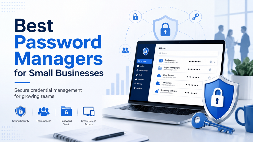 Best password managers for small businesses with secure password vault, team access, strong security, and cross-device access.